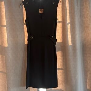 Tori Burch black one piece dress fitted size xs designer dress